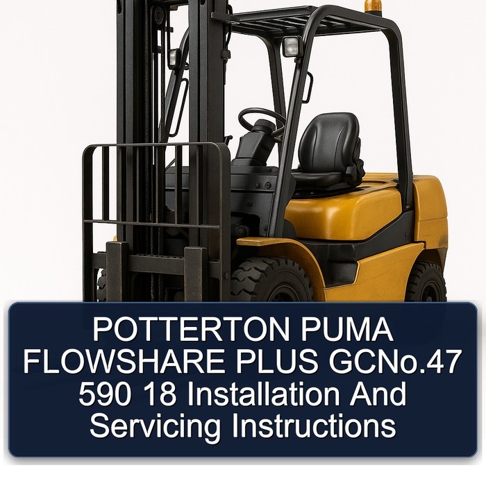 POTTERTON PUMA FLOWSHARE PLUS GCNo.47 590 18 Installation And Servicing Instructions