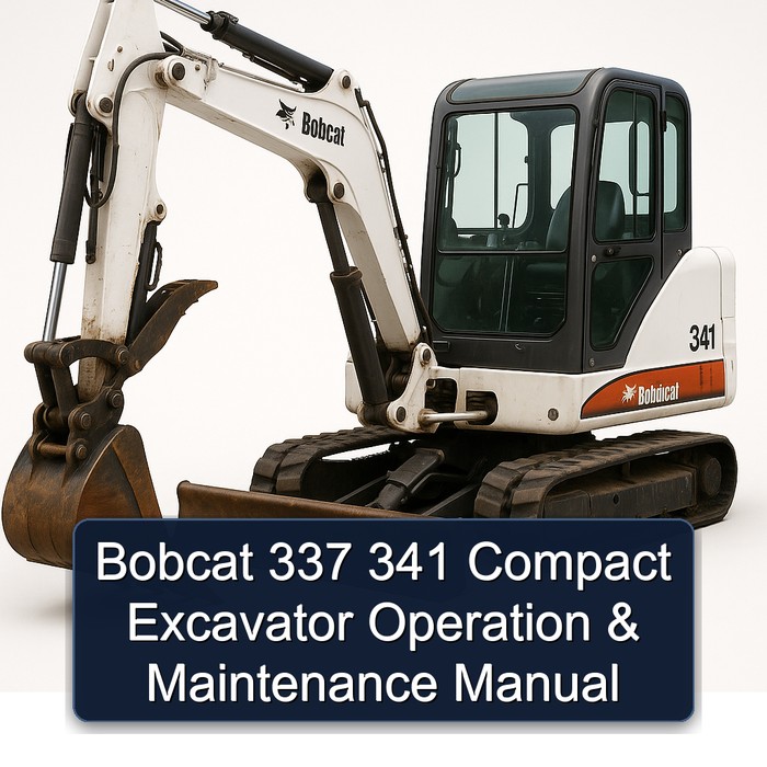 Bobcat 337 341 Compact Excavator Operation & Maintenance Manual 