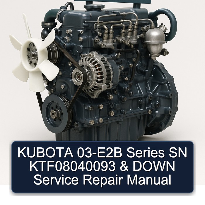 KUBOTA 03-E2B Series SN KTF08040093 & DOWN Service Repair Manual 