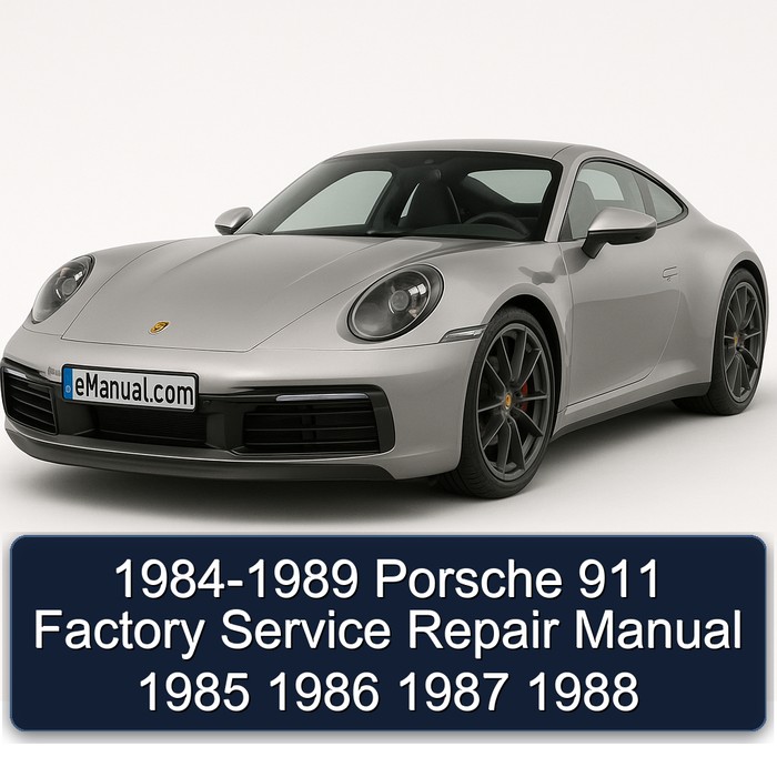 1984-1989 Porsche 911 Factory Manual de servicio y reparación 1985 1986 1987 1988