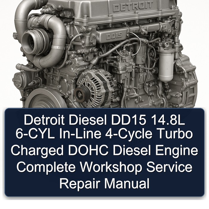 Manual de Taller Completo de Reparación del Motor Diesel Detroit Diesel DD15 14.8L 6 Cilindros en Línea 4 Tiempos Turboalimentado DOHC