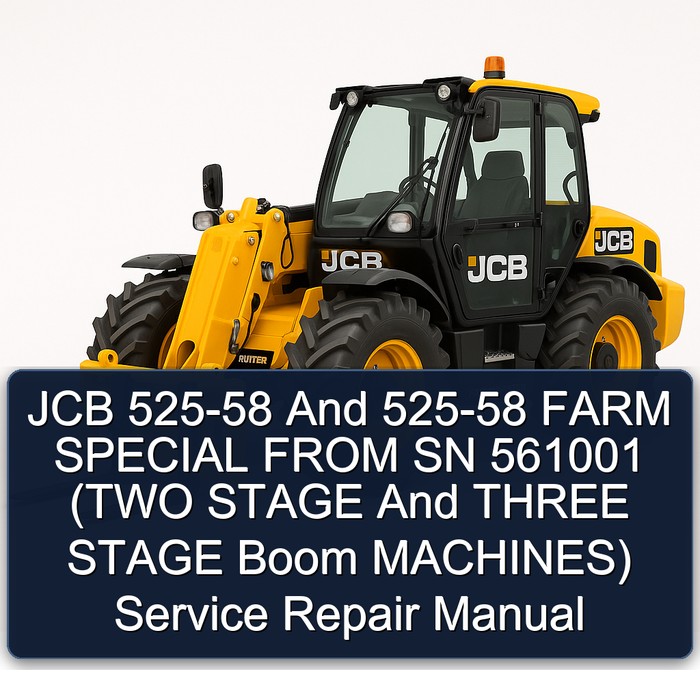 JCB 525-58 And 525-58 FARM SPECIAL FROM SN 561001 (TWO STAGE And THREE STAGE Boom MACHINES) Service Repair Manual