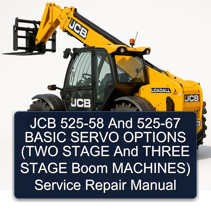 JCB 525-58 And 525-67 BASIC SERVO OPTIONS (TWO STAGE And THREE STAGE Boom MACHINES) Service Repair Manual