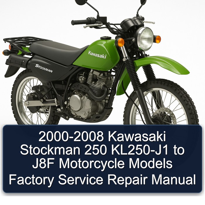 2000 2001 2002 2003 2004 2005 2006 2007 2008 Kawasaki Stockman 250 (KL250-J1 to J8F) Motorcycle Models Factory Manual de servicio y reparación
