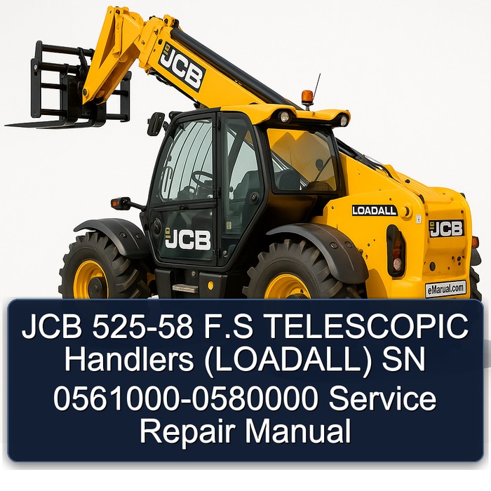 JCB 525-58 F.S TELESCOPIC Handlers (LOADALL) SN 0561000-0580000 Service Repair Manual