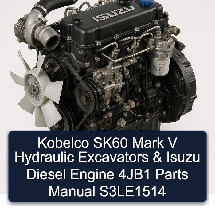 Manual de Partes para Excavadoras Hidráulicas Kobelco SK60 Mark V con Motor Diesel Isuzu 4JB1 - S3LE1514
