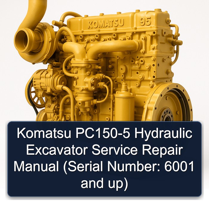 Komatsu PC150-5 Hydraulic Excavator Manual de servicio y reparación (Serial Number: 6001 and up)