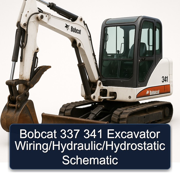 Bobcat 337 341 Excavator Wiring/Hydraulic/Hydrostatic Schematic