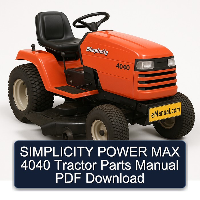 SIMPLICITY POWER MAX 4040 Tractor Parts Manual PDF Download