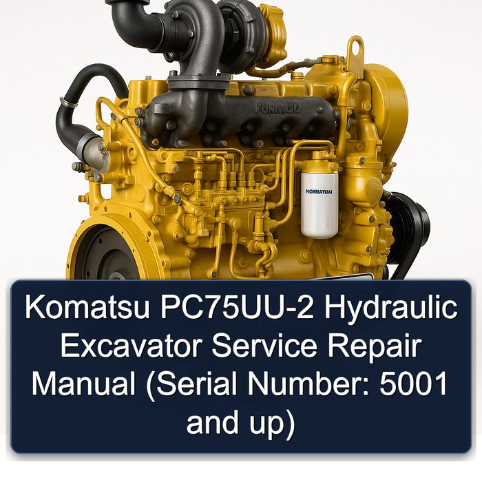 Komatsu PC75UU-2 Hydraulic Excavator Manual de servicio y reparación (Serial Number: 5001 and up)