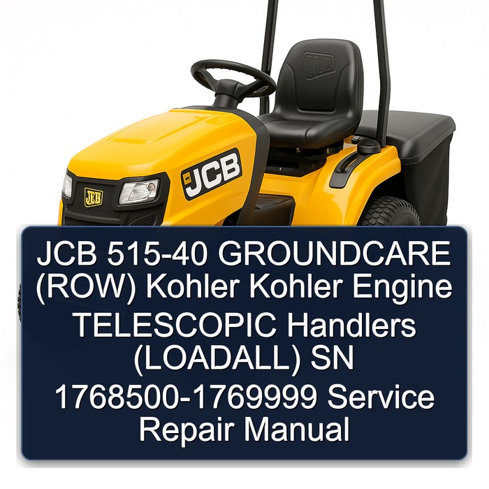 JCB 515-40 GROUNDCARE (ROW) Kohler Kohler Engine TELESCOPIC Handlers (LOADALL) SN 1768500-1769999 Service Repair Manual