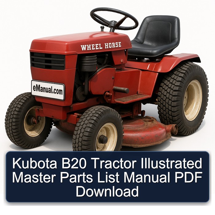 Kubota B20 Tractor Illustrated Master Parts List Manual PDF Download