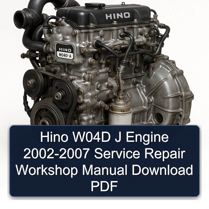 Hino W04D J Engine 2002-2007 Service Repair Workshop Manual Download PDF