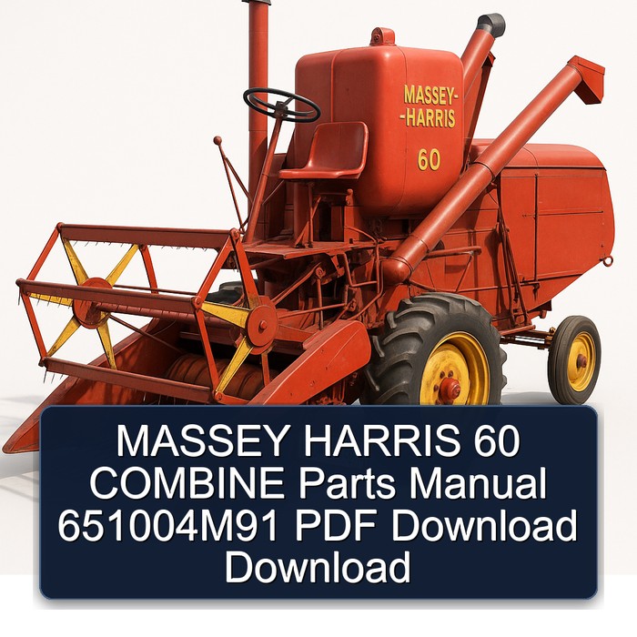 Manual de Partes para la Cosechadora Massey Harris 60 - 651004M91 (PDF)