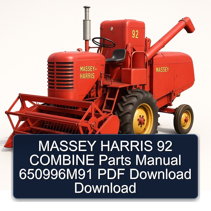 Manual de Partes de la Cosechadora MASSEY HARRIS 92 - 650996M91 (PDF)