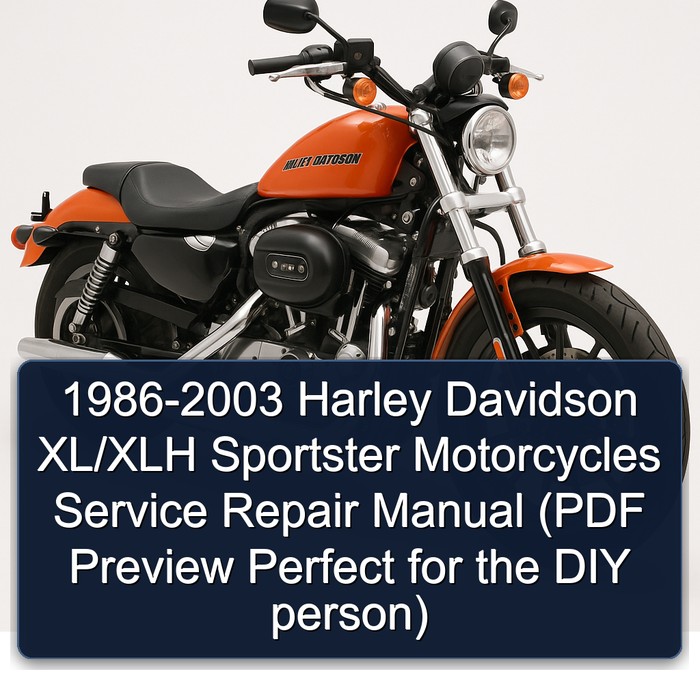 1986-2003 Harley Davidson XL/XLH Sportster Motorcycles Manual de servicio y reparación (PDF Preview Perfect for the DIY person)