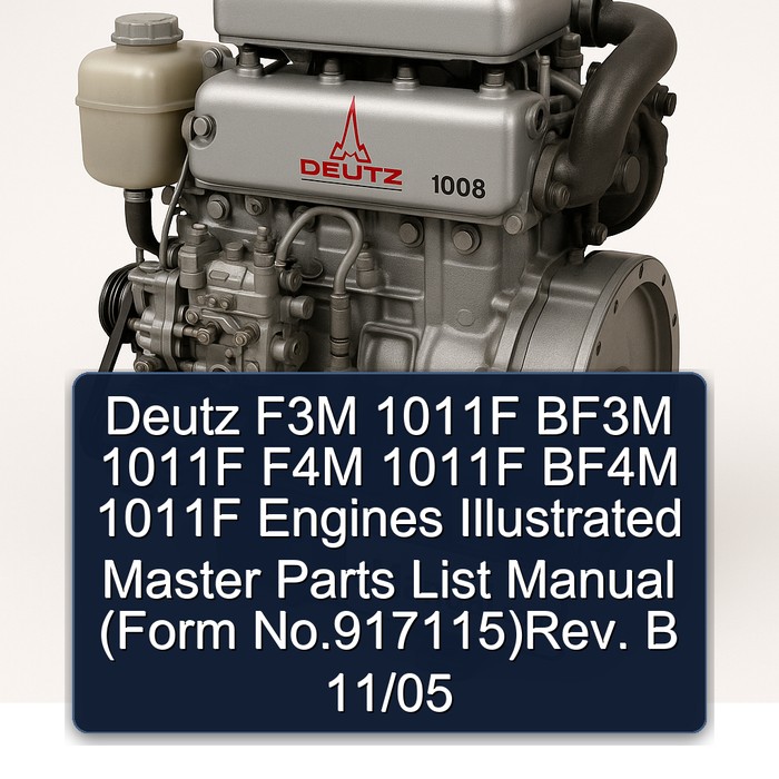 Deutz F3M 1011F BF3M 1011F F4M 1011F BF4M 1011F Engines Illustrated Master Parts List Manual (Form No.917115)Rev. B 11/05