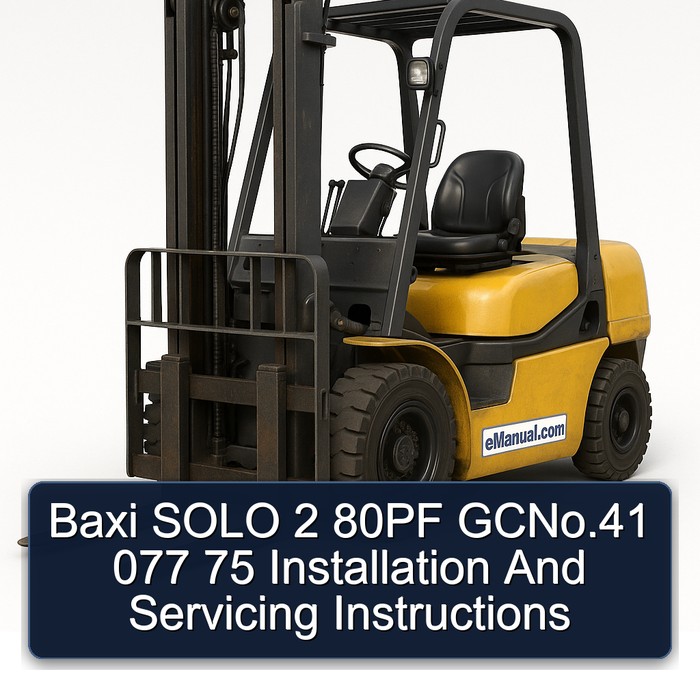 Baxi SOLO 2 80PF GCNo.41 077 75 Installation And Servicing Instructions