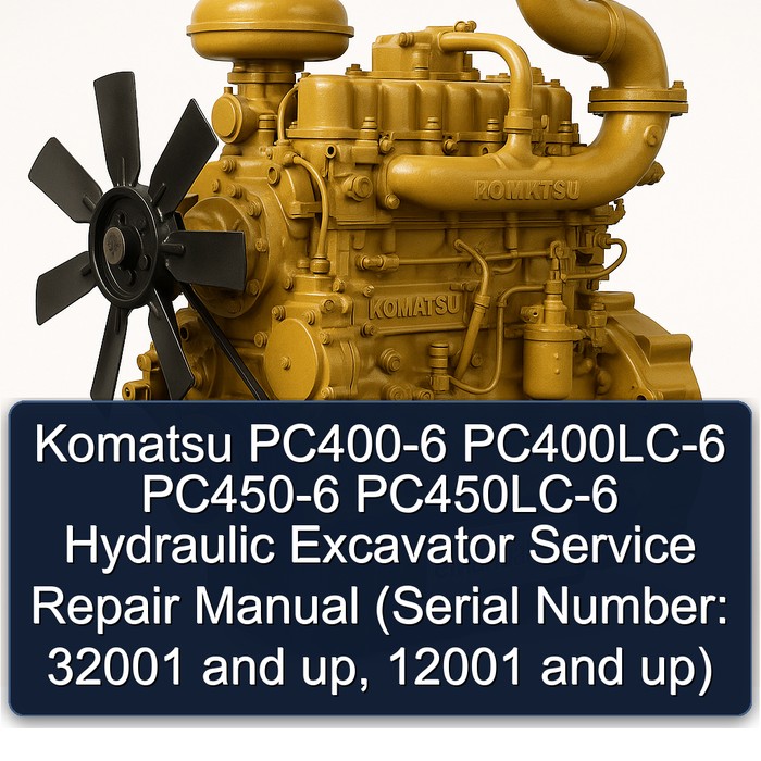 Komatsu PC400-6 PC400LC-6 PC450-6 PC450LC-6 Hydraulic Excavator Manual de servicio y reparación (Serial Number: 32001 and up 12001 and up)