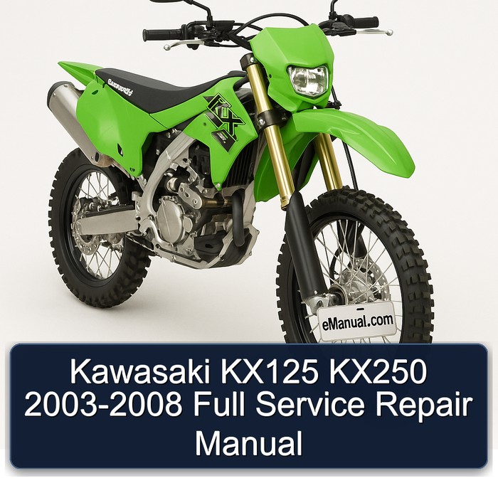 Kawasaki KX125 KX250 2003-2008 Full Manual de servicio y reparación
