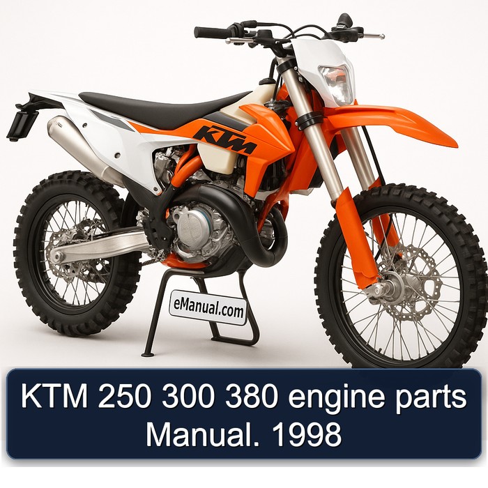 KTM 250 300 380 engine parts Manual. 1998