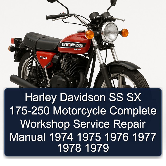 Harley Davidson SS SX 175-250 Motorcycle Manual completo de servicio y reparación del taller 1974 1975 1976 1977 1978 1979