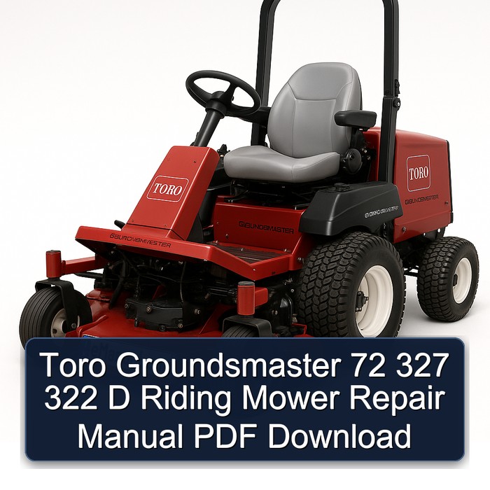 Toro Groundsmaster 72 327 322 D Riding Mower Repair Manual PDF Download