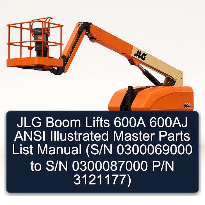 Jlg Boom Lifts 600A 600AJ Ansi (S/N 0300069000 to S/N 0300087000 P/N 3121177) Parts Catalog PDF Download