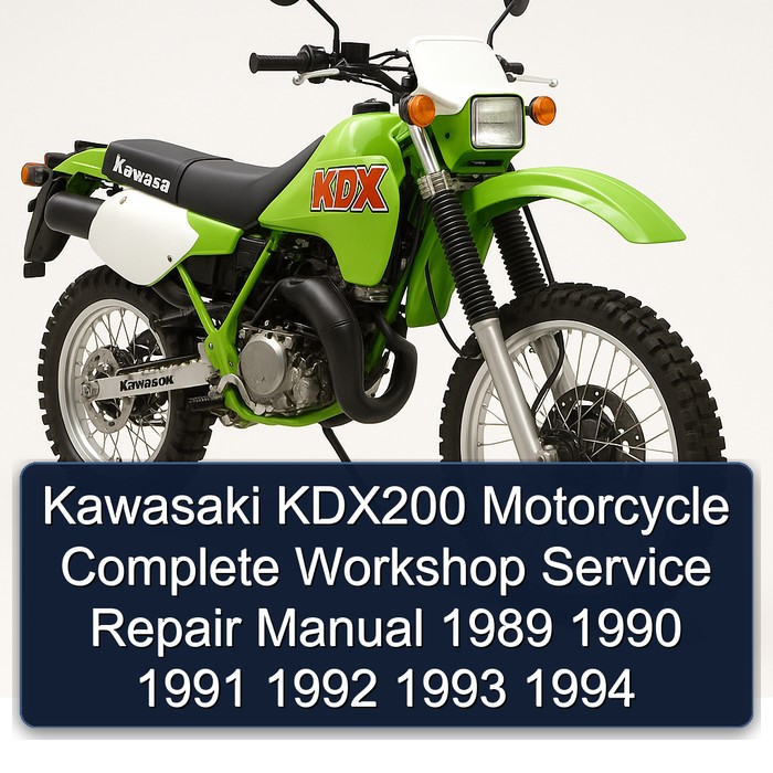 Kawasaki KDX200 Motorcycle Manual completo de servicio y reparación del taller 1989 1990 1991 1992 1993 1994