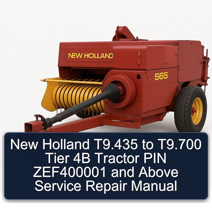 New Holland T9.435 T9.480 T9.530 T9.565 T9.600 T9.645 T9.700 Tier 4B (FINAL) Tractor PIN ZEF400001 And Above Service Repair Manual
