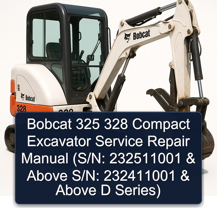 Bobcat 325 328 Compact Excavator Service Repair Manual (S/N: 232511001 & Above S/N: 232411001 & Above D Series)