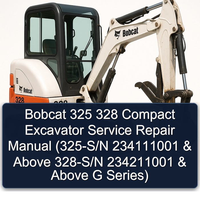 Bobcat 325 328 Compact Excavator Service Repair Manual (325-S/N 234111001 & Above 328-S/N 234211001 & Above G Series)