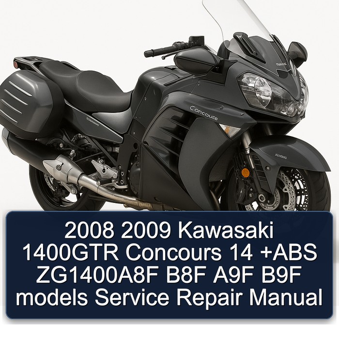 2008 2009 Kawasaki 1400GTR Concours 14 +ABS ZG1400A8F B8F A9F B9F models Manual de servicio y reparación