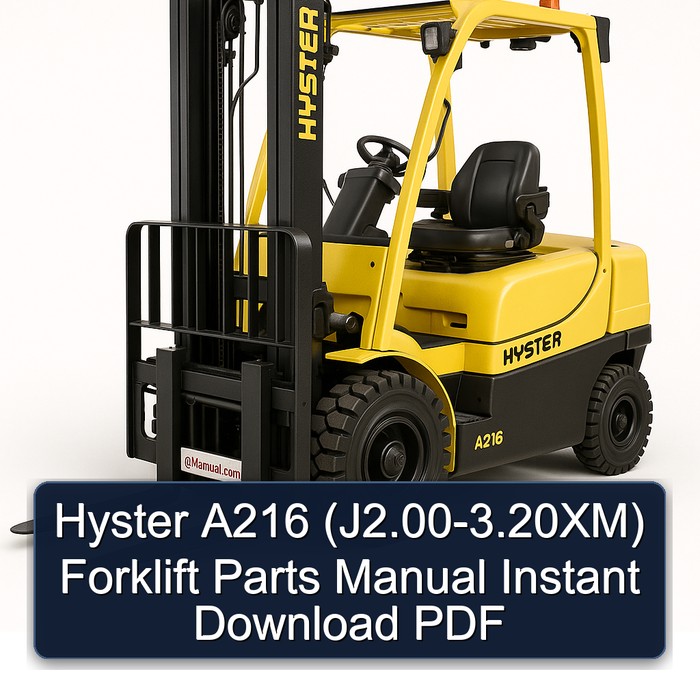 Manual de Partes de la Carretilla Elevadora Hyster A216 (J2.00-3.20XM) - Descarga Instantánea PDF