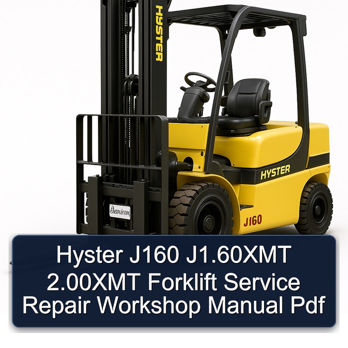 Manual de Servicio y Reparación de la Carretilla Elevadora Hyster J160 J1.60XMT 2.00XMT (PDF)