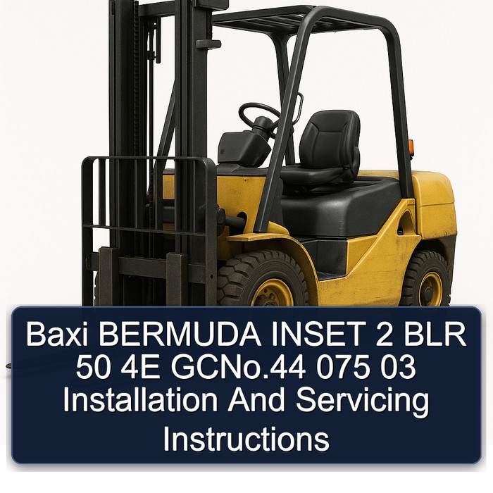 Baxi BERMUDA INSET 2 BLR 50 4E GCNo.44 075 03 Installation And Servicing Instructions