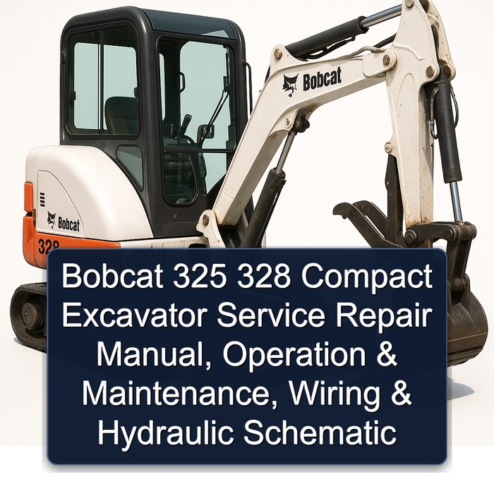 Bobcat 325 328 Compact Excavator Service Repair Manual + Operation & Maintenance Manual + Wiring & Hydraulic Schematic (325 S/N AAC511001 & Above 325 S/N A9K01