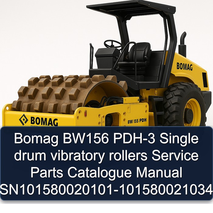 Bomag BW156 PDH-3 Single drum vibratory rollers Service Parts Catalogue Manual SN101580020101-101580021034