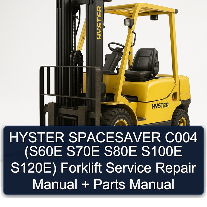 Manual de Servicio y Repuestos para Carretillas Elevadoras Hyster Spacesaver C004 (S60E, S70E, S80E, S100E, S120E)