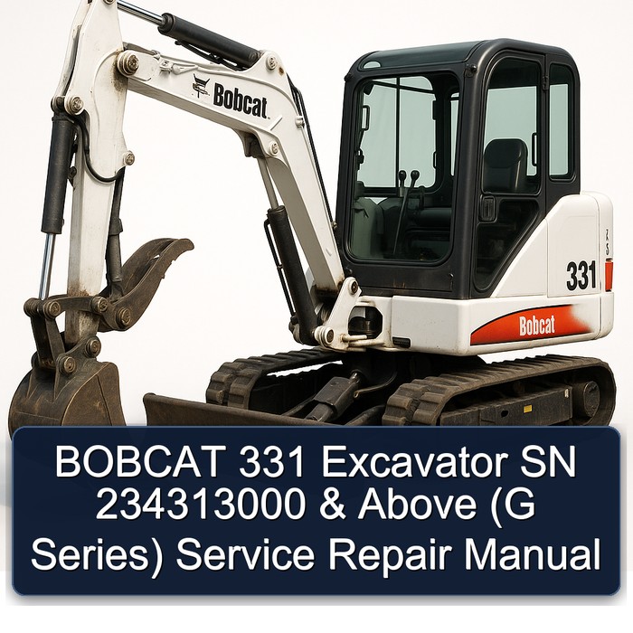 BOBCAT 331 Excavator SN 234313000 & Above (G Series) Service Repair Manual 