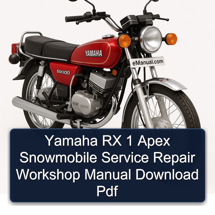 Yamaha RX 1 Apex Snowmobile Service Repair Workshop Manual Download Pdf