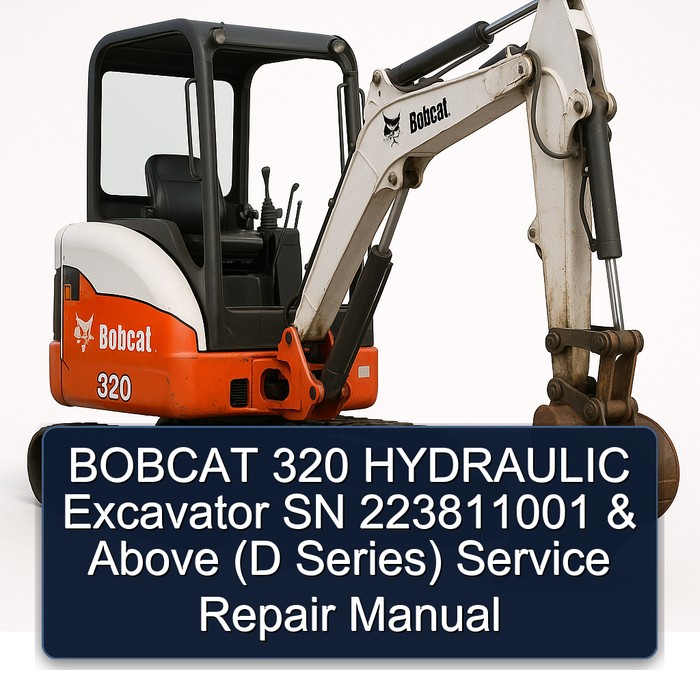 BOBCAT 320 HYDRAULIC Excavator SN 223811001 & Above (D Series) Service Repair Manual
