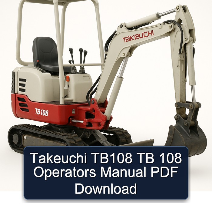 Takeuchi TB108 TB 108 Operators Manual PDF Download