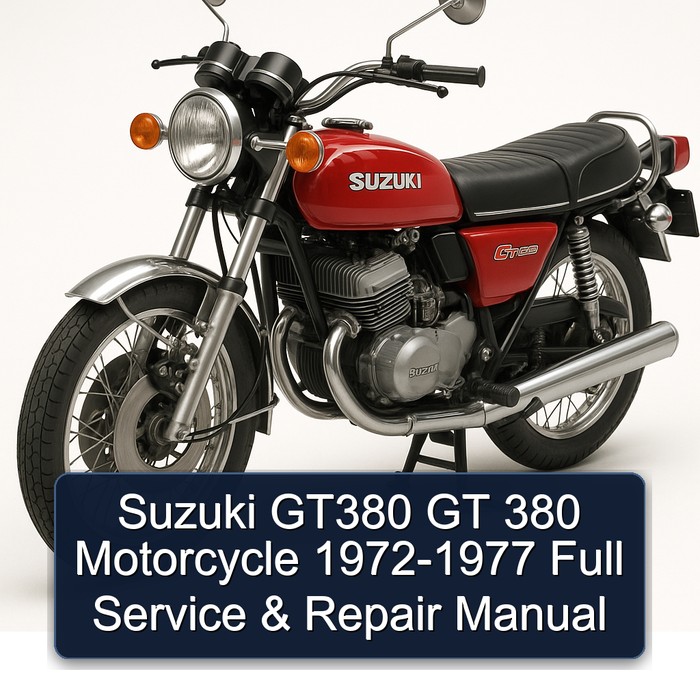 Suzuki GT380 GT 380 Motorcycle 1972-1977 Full Manual de servicio y reparación
