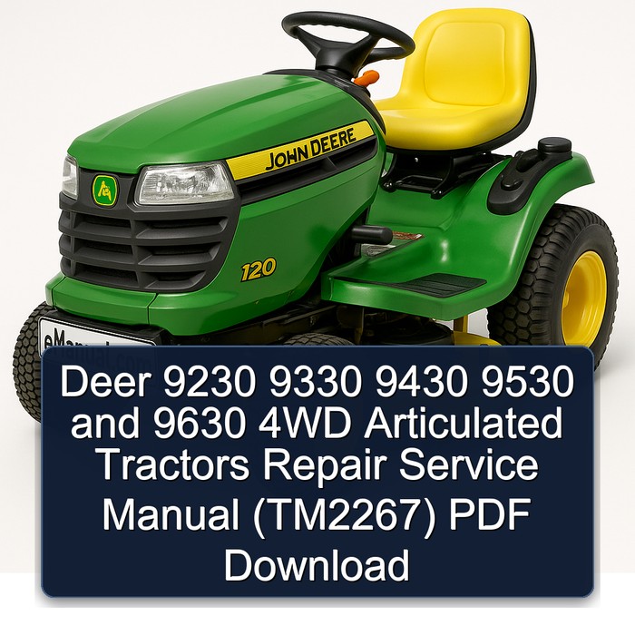 Deer 9230 9330 9430 9530 and 9630 4WD Articulated Tractors Repair Service Manual (TM2267) PDF Download