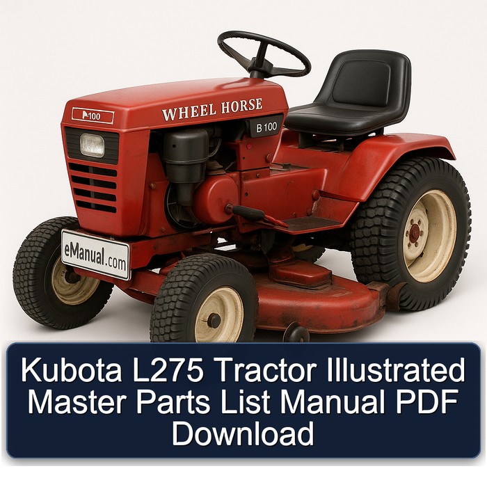 Kubota L275 Tractor Illustrated Master Parts List Manual PDF Download