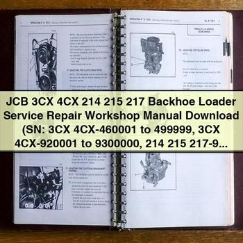 JCB 3CX 4CX 214 215 217 Backhoe Loader Service Repair Workshop Manual