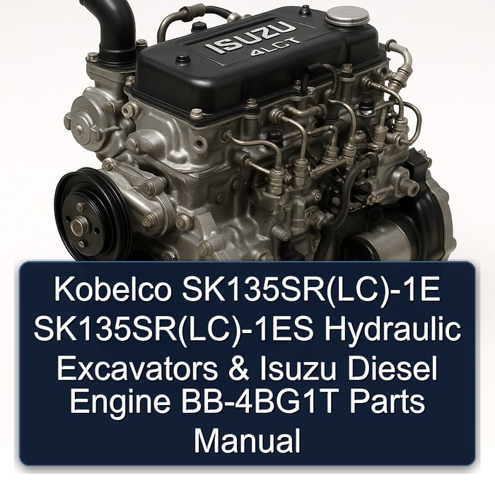 Kobelco SK135SR(LC)-1E / SK135SR(LC)-1ES Hydraulikbagger & Isuzu Dieselmotor BB-4BG1T Ersatzteilhandbuch