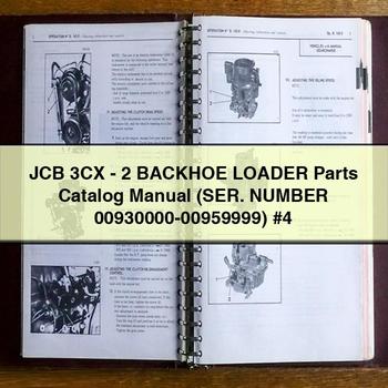 JCB 3CX-2 Backhoe Loader Parts Catalog Manual (SER. Number 00930000-00959999) #4 