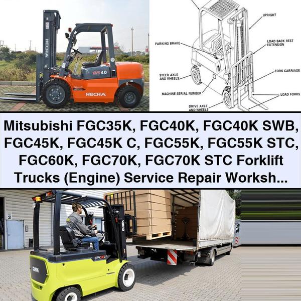 Manual de Servicio y Reparación para Carretillas Elevadoras Mitsubishi FGC (Motores)